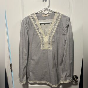 Tory Burch Navy and white striped Tunic in excellent condition!